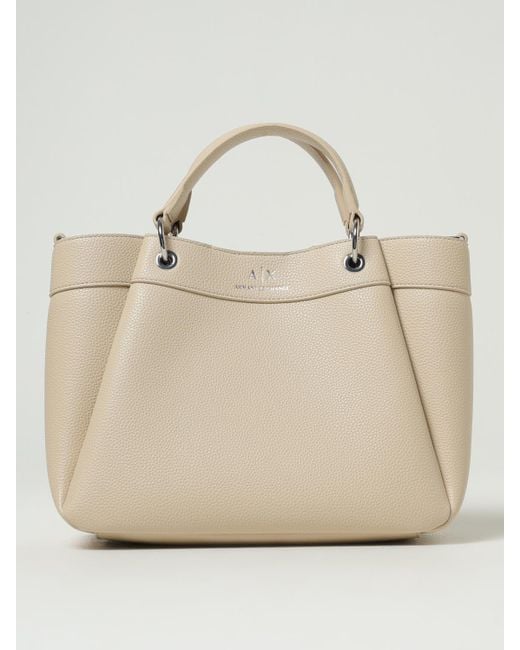 Borsa Shopping A Mano Con Logo di ARMANI EXCHANGE in Natural