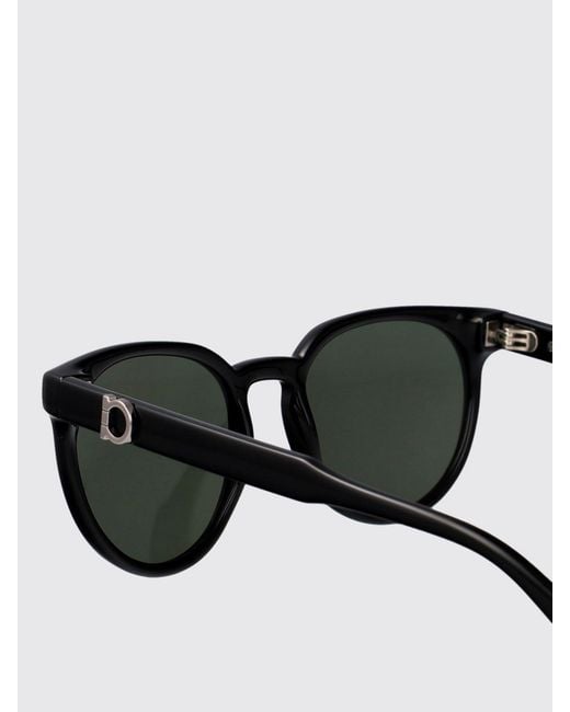 Ferragamo Black Cat-Eye Acetate Sunglasses With Gancini Logo And Dark Lenses for men