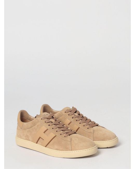 Hogan Natural Cool Suede And Smooth Leather Sneakers With Side H Monogram for men