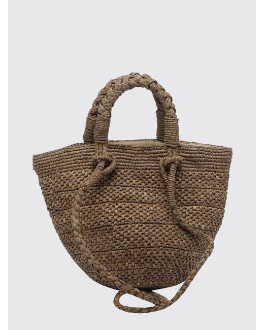 IBELIV Brown Raffia Arona Bucket Bag