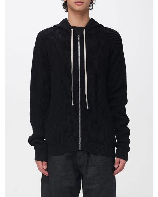Rick Owens Blue Hooded Cardigan for men