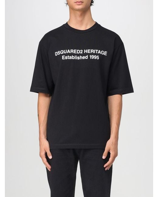 DSquared² Black Basic Cotton T-Shirt for men
