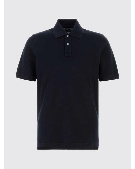 Fedeli Blue Basic Cotton Polo Shirt for men