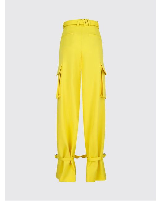 The Attico Yellow Twill Cargo Trousers