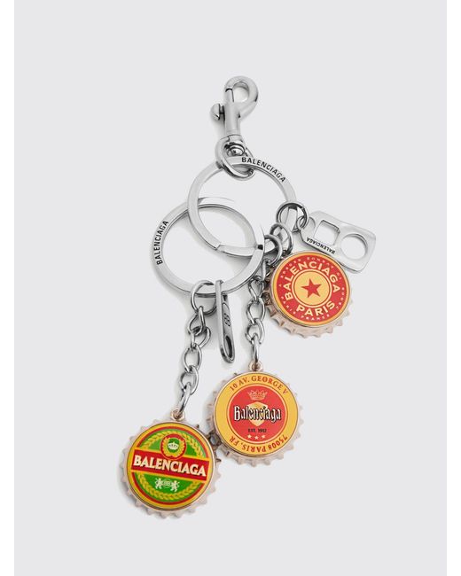 Balenciaga White Bottle Caps Metal Keyring for men