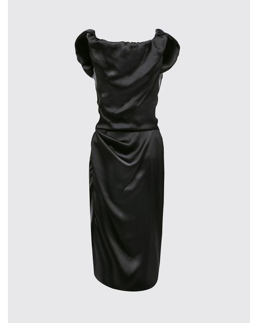 Vivienne Westwood Black Ginnie Amber Satin Dress