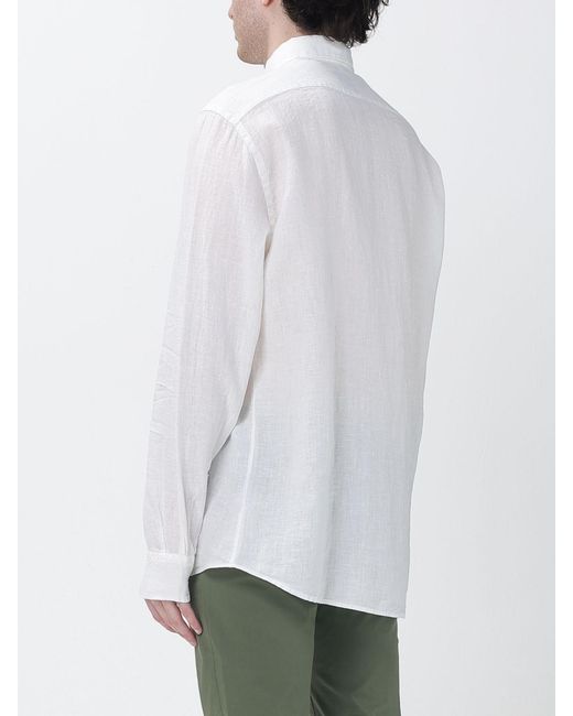 Brooksfield White Casual Linen Shirt for men