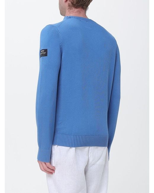 Ecoalf Blue Recycled Cotton Crew Neck Pullover for men