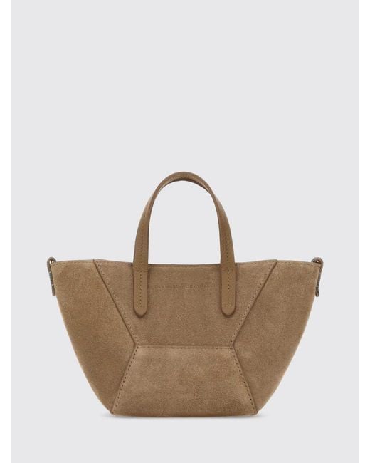 Brunello Cucinelli Natural Bc Duo Suede Tote Bag