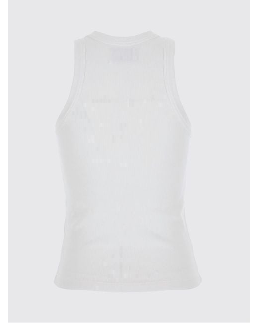 ICON DENIM White Slim Fit Embroidered Logo Top