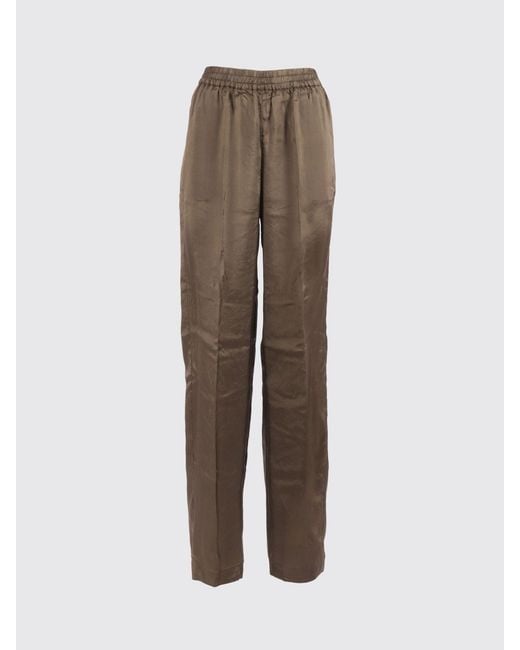 Aspesi Natural Wide Leg Silk Trousers