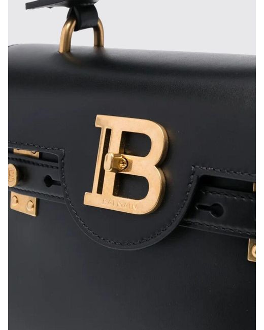 Balmain Black B-Buzz 23 Leather Bag