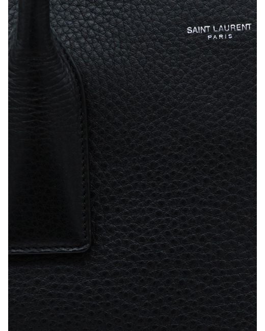 Saint Laurent Black Grained Leather Duffle Bag for men