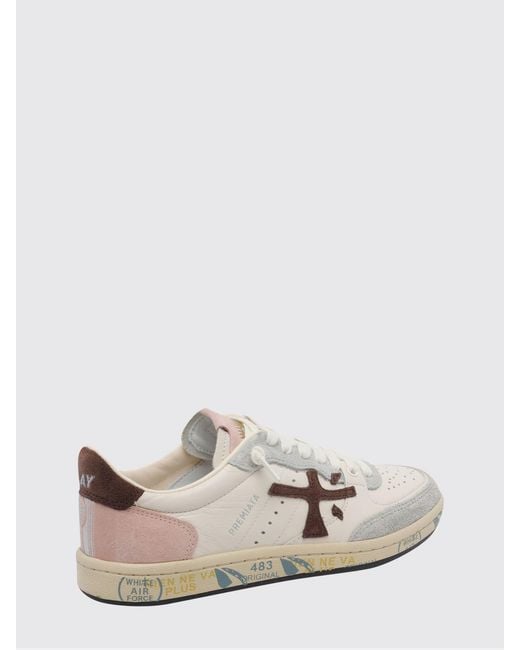 Premiata White Clay Suede Sneakers With Studs