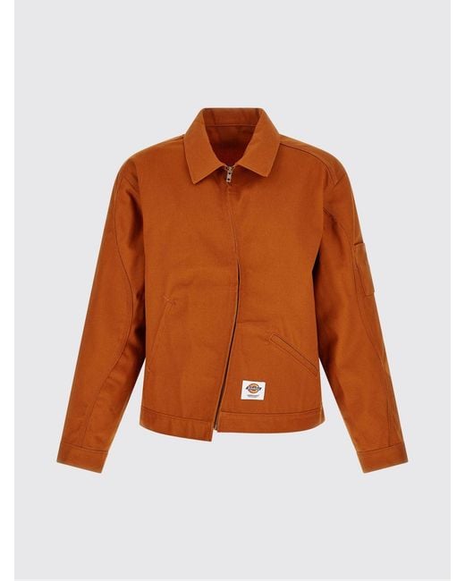 Undercover Orange Cotton-Blend Shirt Jacket With Zip Closure And Pockets for men
