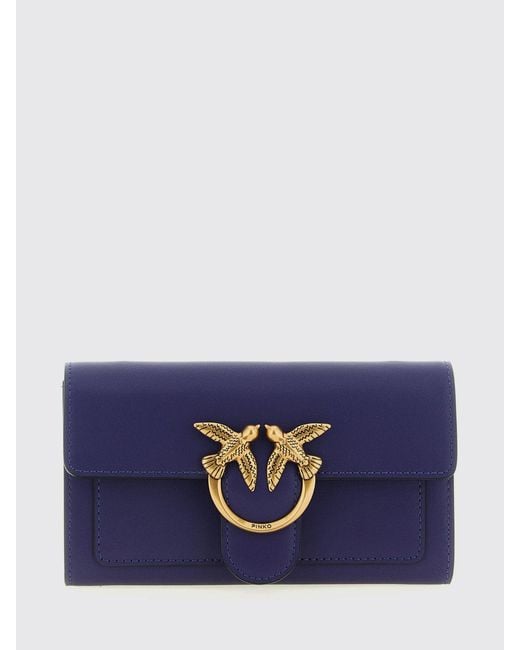 Pinko Blue Love Bag Simply Leather Wallet Bag