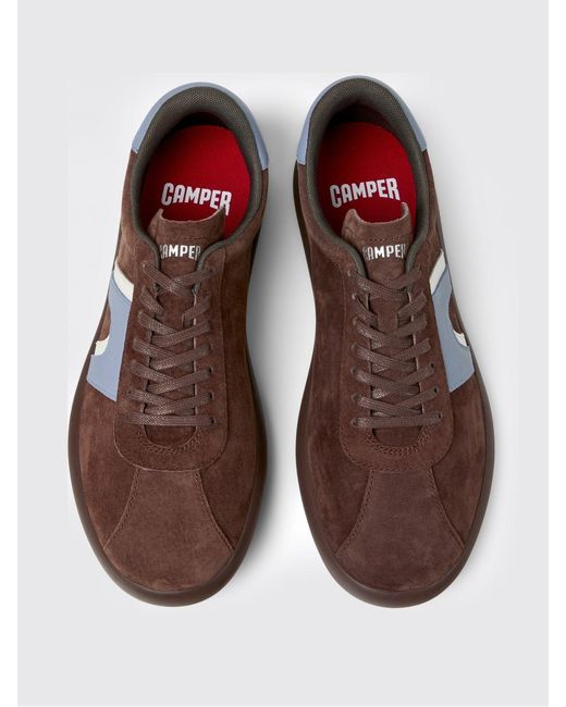 Camper Brown Pelotas Soller Suede Sneakers for men