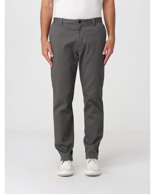 ARMANI EXCHANGE Gray Slim Fit Stretch Cotton Chino Pants With American Pockets for men