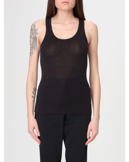 Elisabetta Franchi Black Lyocell And Wool Blend Top