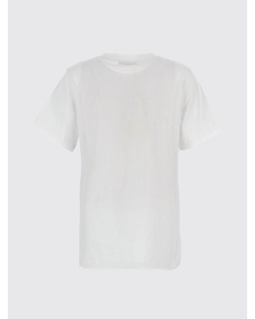 Marni White Cotton T-Shirts With Floral Print