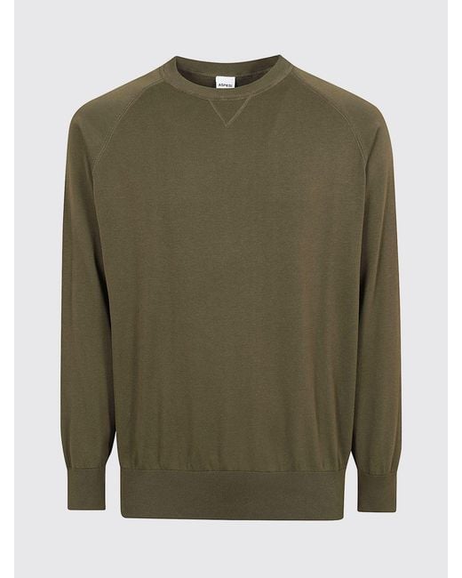 Aspesi Green Crew Neck Cotton Sweatshirt for men