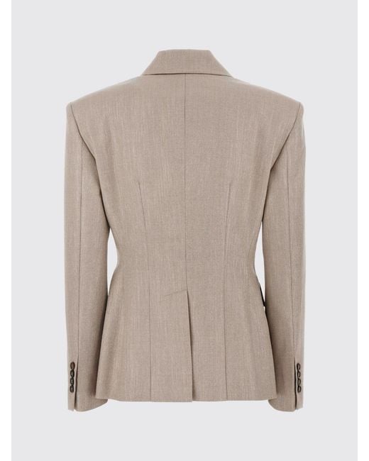 Brunello Cucinelli Natural Short Double-Breasted Wool-Blend Blazer
