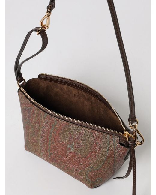 Etro White Mini Essential Paisley Coated Cotton Bag