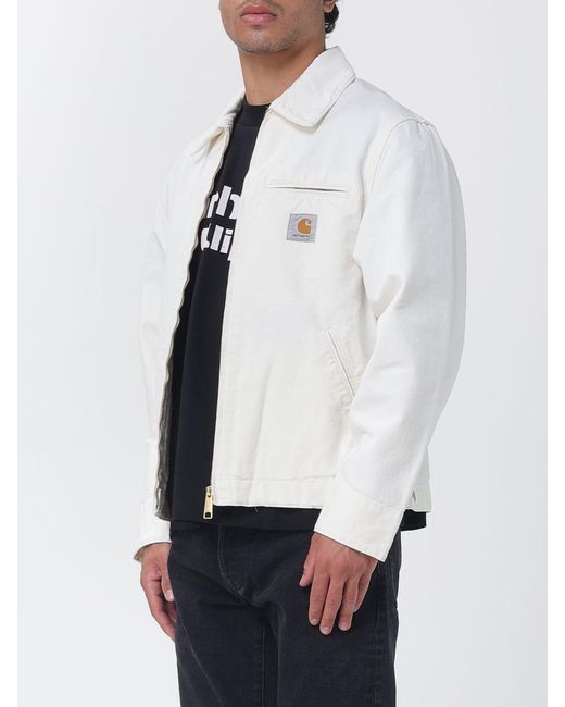 Carhartt White Detroit Organic Cotton Canvas Jacket With Velvet Collar for men