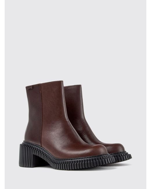 Camper Brown Flat Ankle Boot
