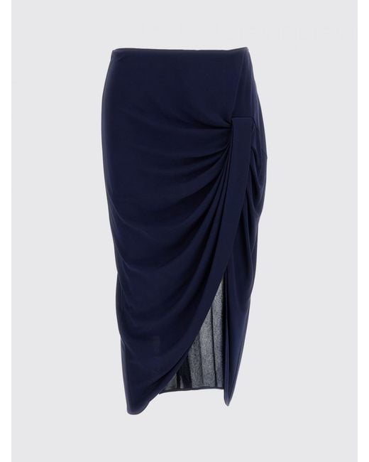 Stella McCartney Blue Asymmetric Draped Mini Skirt