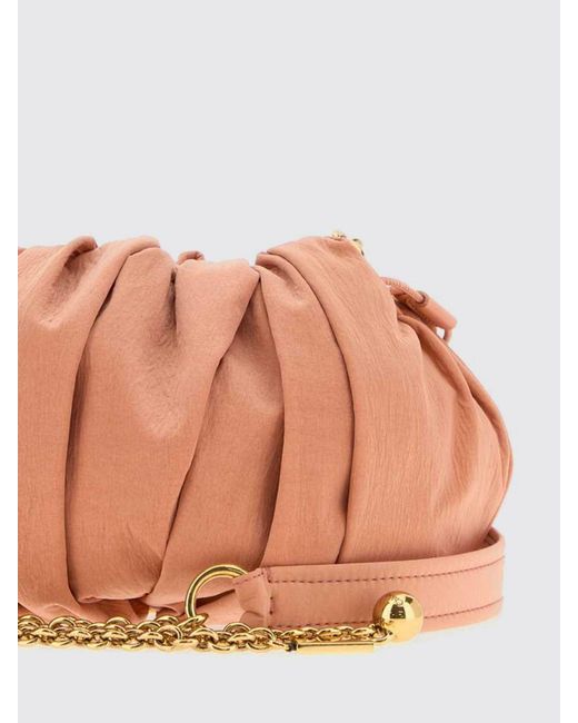 Chloé Brown Chlo&Eacute Plissé Ruched Fabric Clutch