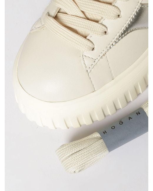 Hogan Natural H-Stripes Nappa Leather Sneakers