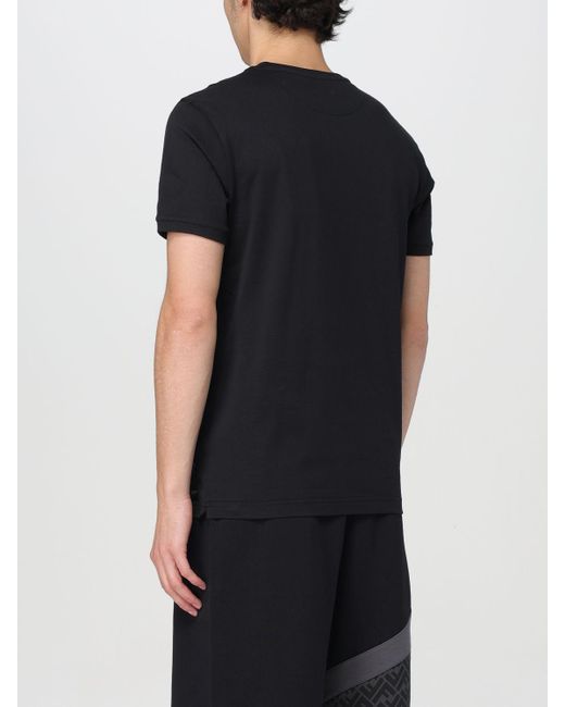 Logo Patch T Shirt Nero di Fendi in Black da Uomo
