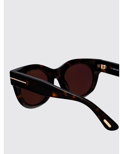 Tom Ford White Rounded Cat-Eye Acetate Sunglasses With Colored Lenses