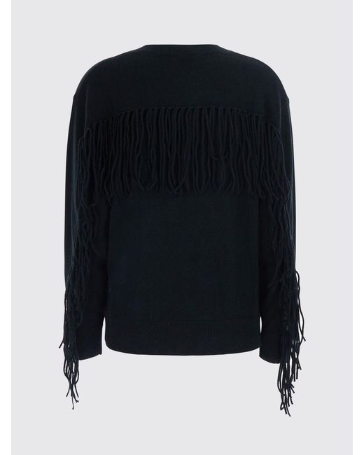 P.A.R.O.S.H. Blue P.A.R.O.S.H. Cashmere Crewneck Jumper With Embroidery, Fringes And Dropped Shoulders