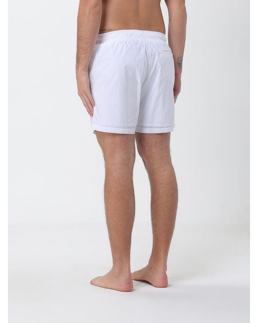HUGO White Polyester Boxer Swim Trunks for men