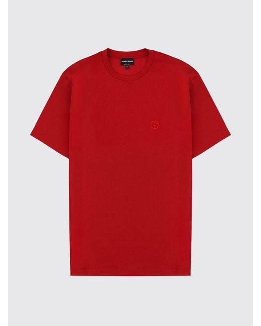 Giorgio Armani Red Basic Cotton T-Shirt for men