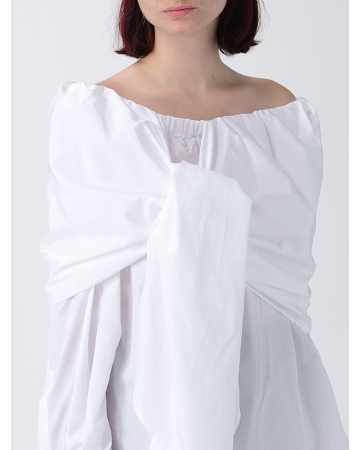 Max Mara White Cotton Poplin Blouse