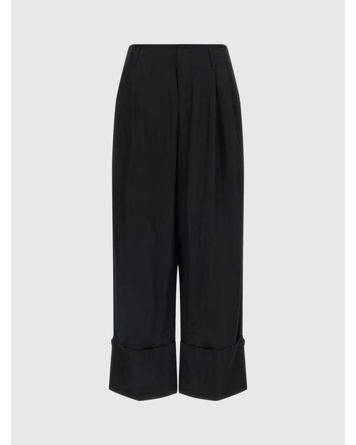 DARKPARK Black High-Waist Wide-Leg Cropped Trousers