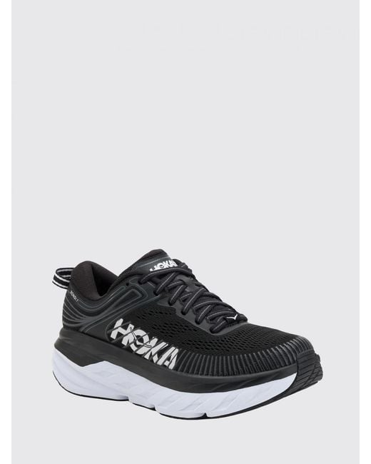 Hoka One One White Bondi 7 Technical Mesh Sneakers