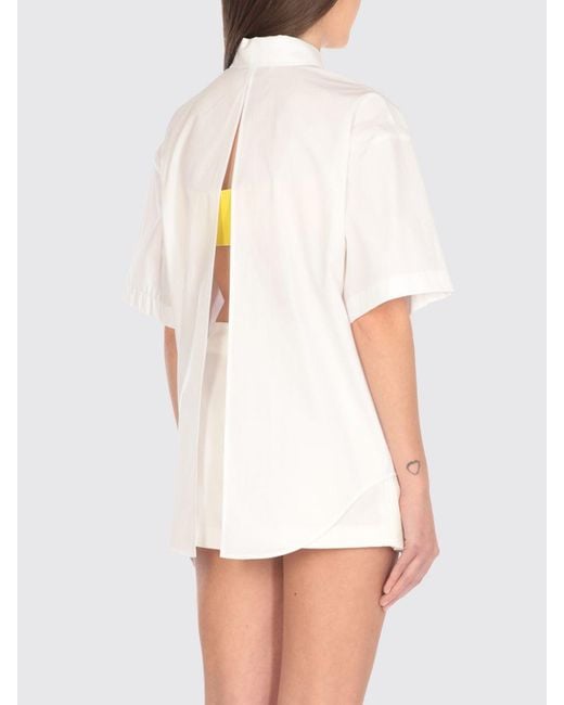 MSGM White Hemdbluse Damen