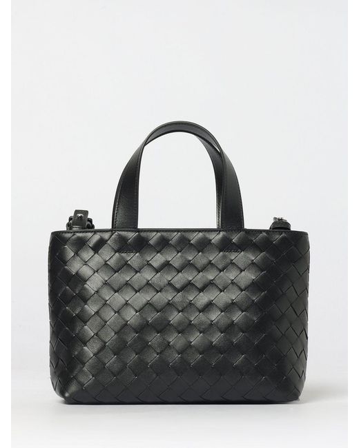 Bottega Veneta Black Mini Woven Leather Tote Bag for men