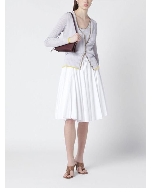 Roberto Collina Gray Ribbed Viscose Cardigan