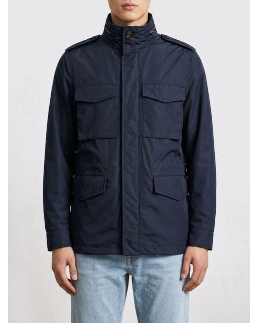 Moorer Blue Polyester Parka for men
