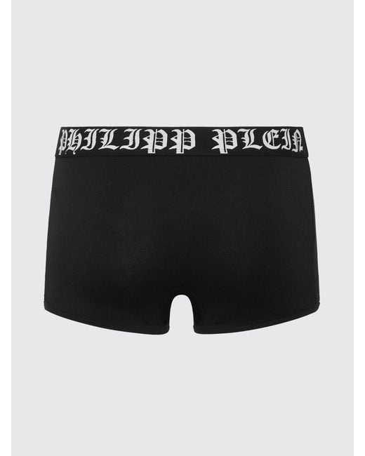 Philipp Plein Black Stretch Cotton Blend Boxers for men