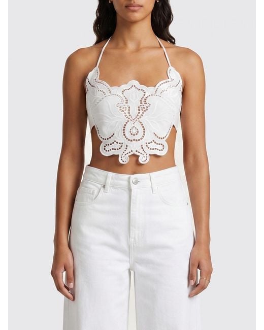 Blumarine White Cropped Top