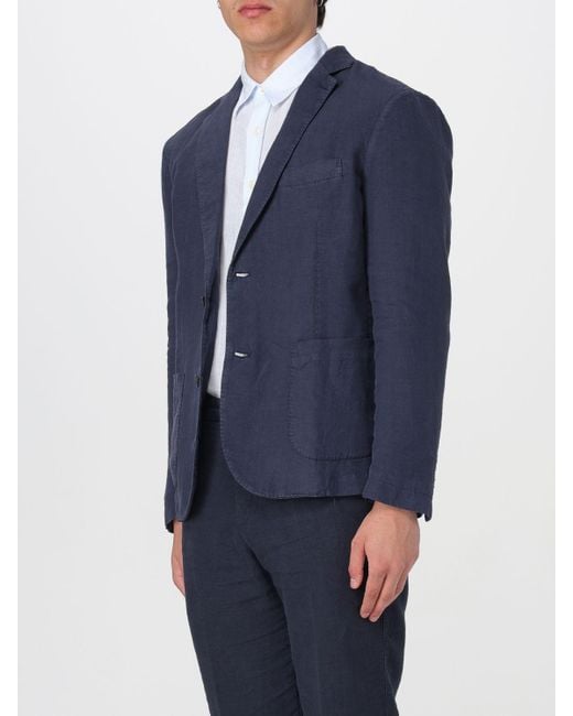 120% Lino Blue Jacket for men