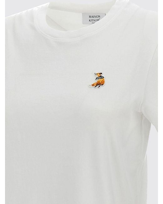 Maison Kitsuné White Maison KitsunÉ Cotton Logo T-Shirts