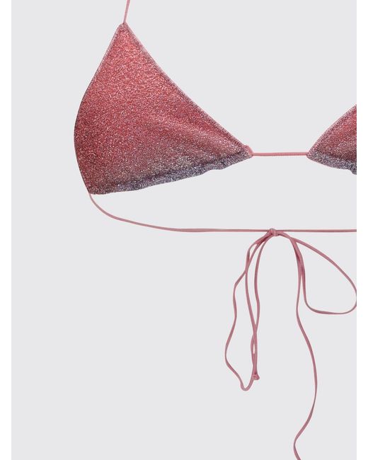 Oseree Pink Zebra-Print Triangle Bikini