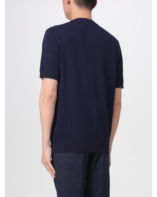 Kangra Blue Cotton Crew Neck Pullover for men